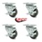 Service Caster 3.5 Inch Gray Polyurethane Wheel Swivel Top Plate Caster Set with Brake SCC SCC-20S3514-PPUB-TLB-4 - alternate 4